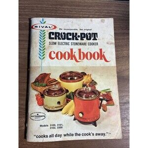 Vintage Rival Crock Pot Electric Stoneware Cooker Recipes Cookbook Cook Book